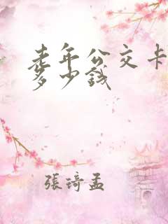 老年公交卡每年多少钱