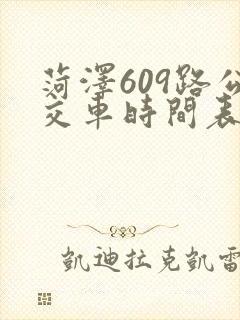 菏泽609路公交车时间表查询