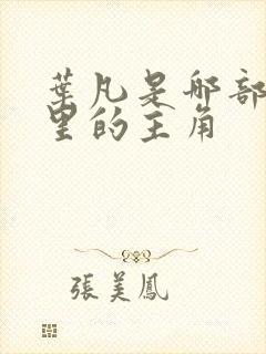 叶凡是哪部小说里的主角