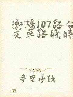 衡阳107路公交车路线时间表