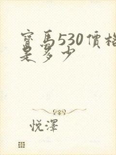 宝马530价格是多少