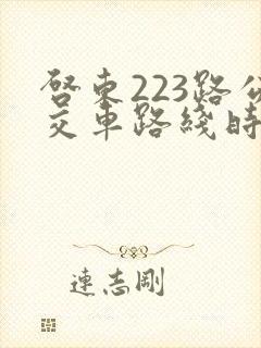 启东223路公交车路线时间表 启东223路公交车路线时间表