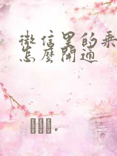微信里的乘车码怎么开通
