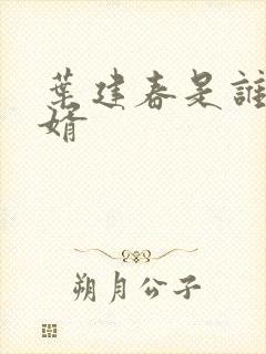 叶建春是谁的女婿
