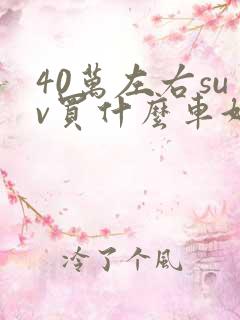 40万左右suv买什么车好点