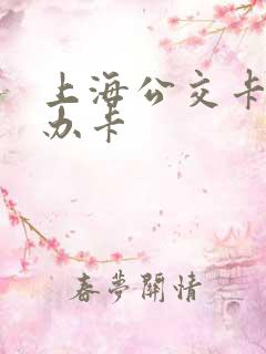 上海公交卡在哪办卡