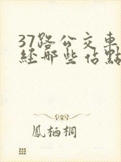37路公交车途经哪些站点