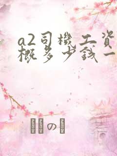 a2司机工资大概多少钱一个月