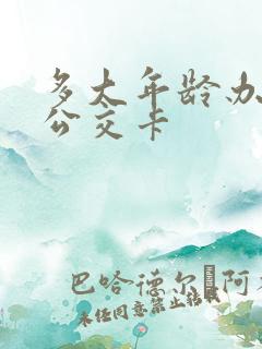 多大年龄办老年公交卡 多大年龄办老年公交卡