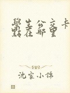 学生公交卡办理点在哪里