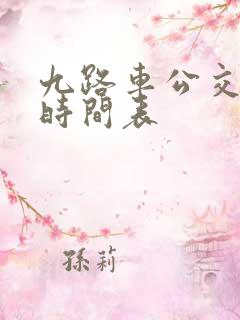 九路车公交路线时间表