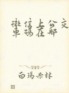 微信上公交车乘车码在哪