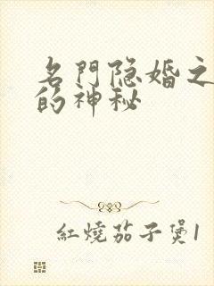 名门隐婚之枭爷的神秘