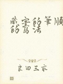 藏字的笔顺正确的写法