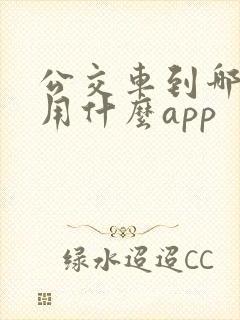 公交车到哪儿了用什么app