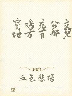 宝鸡充公交卡的地方有哪儿