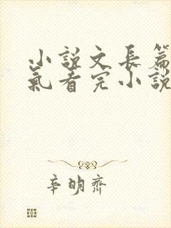 小说文长篇一口气看完小说文