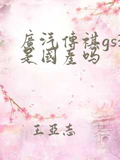 广汽传祺gs3是国产吗