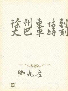 徐州东站到丰县大巴车时刻表