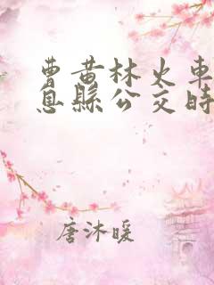 曹黄林火车站到息县公交时间