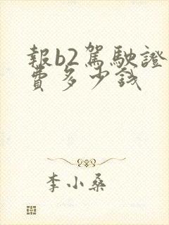 报b2驾驶证学费多少钱