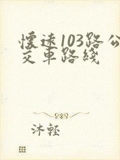 怀远103路公交车路线