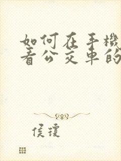 如何在手机上查看公交车的实时位置