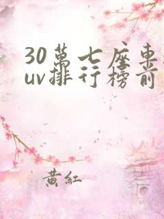 30万七座车suv排行榜前十名