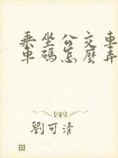 乘坐公交车的乘车码怎么弄