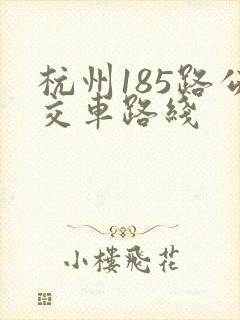 杭州185路公交车路线