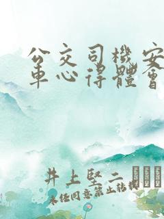 公交司机安全行车心得体会