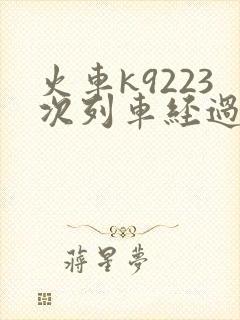 火车k9223次列车经过哪些站