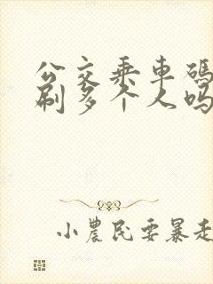 公交乘车码可以刷多个人吗