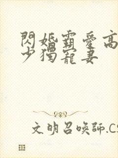 闪婚霸爱高冷帝少独宠妻