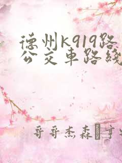 德州k919路公交车路线时间