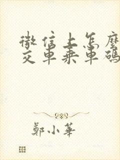 微信上怎么弄公交车乘车码