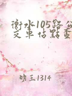 衡水105路公交车站点查询