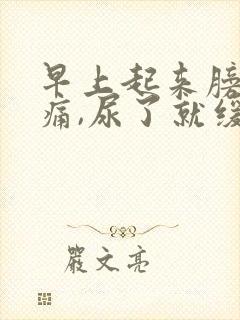 早上起来膀胱胀痛,尿了就缓解了