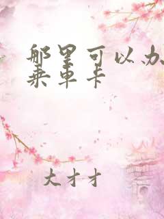 那里可以办老年乘车卡