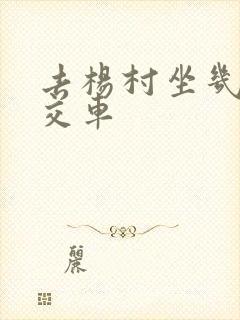 去杨村坐几路公交车