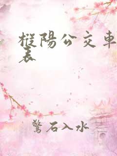 枞阳公交车时间表 枞阳公交车时间表
