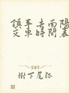 镇平去南阳的公交车时间表