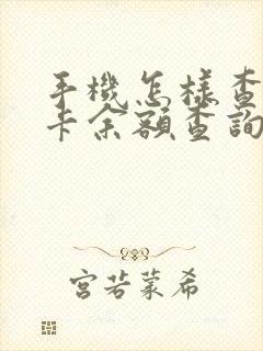 手机怎样查公交卡余额查询