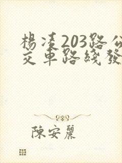 杨凌203路公交车路线发车时间表