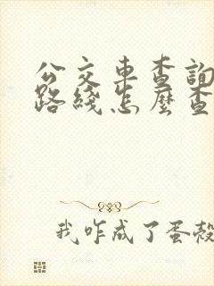 公交车查询实时路线怎么查