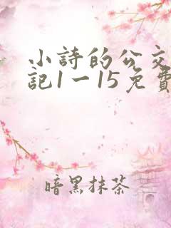 小诗的公交车日记1一15免费
