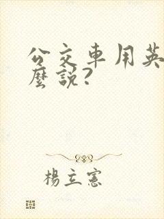 公交车用英语怎么说?
