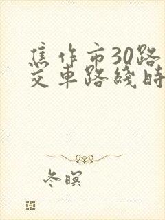 焦作市30路公交车路线时间表