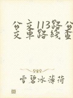 公交113路公交车路线查询