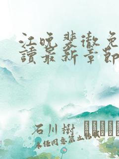 江晚裴彻免费阅读最新章节